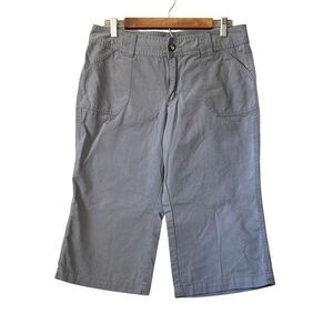 Cropped Capri Pants Women's Casual Gray Utility Pockets‎ Comfort Everyday